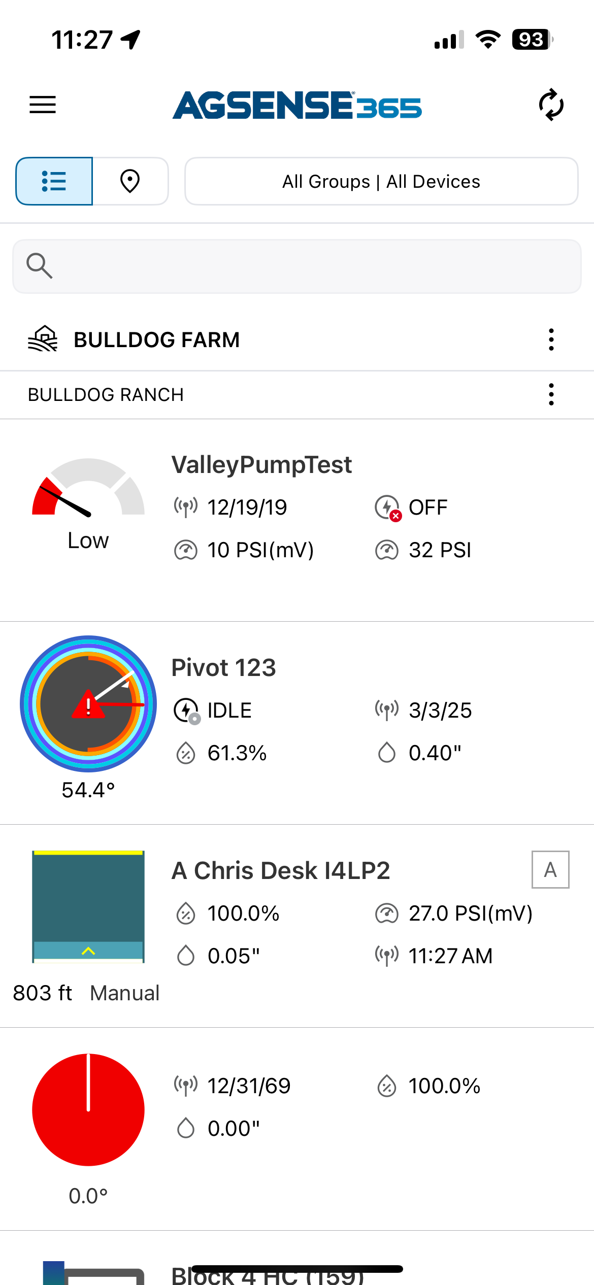 AgSense 365 mobile interface