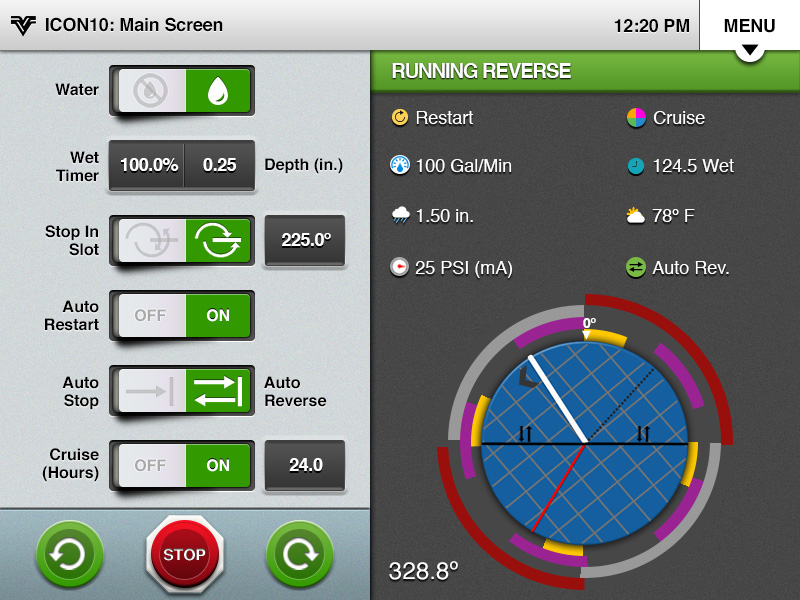 Valley ICON touchscreen panel interface